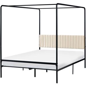 BELIANI Himmelbett Metall MIRABEAU 140 x 200 cm Schwarz BELIANI Himmelbett Metall MIRABEAU 140 x 200 cm Schwarz