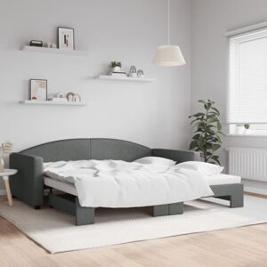 Tagesbett Ausziehbar Dunkelgrau 100x200 Cm Stoff Vidaxl Tagesbett Ausziehbar Dunkelgrau 100x200 Cm Stoff Vidaxl