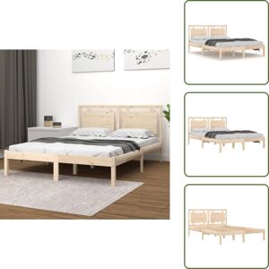 VIDAXL The Living Store Massivholzbett 150x200 Cm - Holzbett - Kiefernholzbett - Massives Holzbett - Boxspringbetten - Doppelbett VIDAXL The Living Store Massivholzbett 150x200 Cm - Holzbett - Kiefernholzbett - Massives Holzbett - Boxspringbetten - Doppelbett
