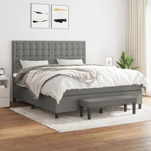 Vidaxl - Boxspringbett Mit Matratze Dunkelgrau 180x200 Cm Stoff Vidaxl - Boxspringbett Mit Matratze Dunkelgrau 180x200 Cm Stoff