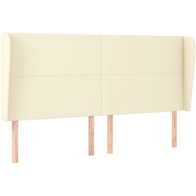 vidaXL Kopfteil mit Ohren Creme 203x23x118/128 cm - Kopfteil vidaXL Kopfteil mit Ohren Creme 203x23x118/128 cm - Kopfteil