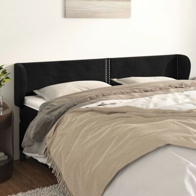 Kopfteil Mit Ohren Schwarz 163x23x78/88 Cm Samt Vidaxl Kopfteil Mit Ohren Schwarz 163x23x78/88 Cm Samt Vidaxl