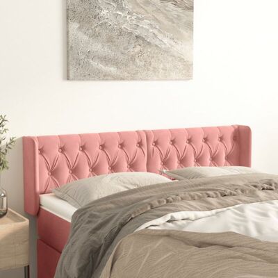 Kopfteil Mit Ohren Rosa 163x16x78/88 Cm Samt Vidaxl Kopfteil Mit Ohren Rosa 163x16x78/88 Cm Samt Vidaxl