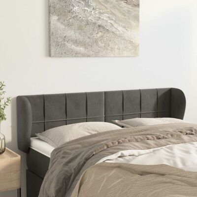 Kopfteil Mit Ohren Dunkelgrau 147x23x78/88 Cm Samt Vidaxl Kopfteil Mit Ohren Dunkelgrau 147x23x78/88 Cm Samt Vidaxl