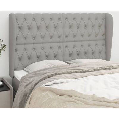 Kopfteil Mit Ohren Hellgrau 147x23x118/128 Cm Stoff Vidaxl Kopfteil Mit Ohren Hellgrau 147x23x118/128 Cm Stoff Vidaxl