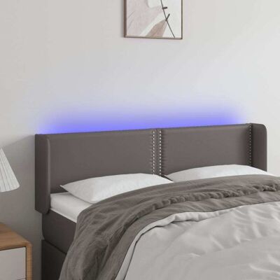 vidaXL Graues Kunstleder LED-Kopfteil - Kopfteil mit LED vidaXL Graues Kunstleder LED-Kopfteil - Kopfteil mit LED