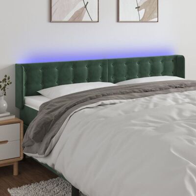 vidaXL LED-Kopfteil Dunkelgrün Samt - Kopfteil vidaXL LED-Kopfteil Dunkelgrün Samt - Kopfteil
