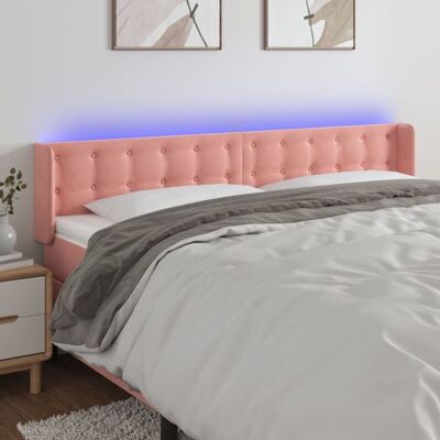 vidaXL Rosa Samt LED-Kopfteil - Kopfteil vidaXL Rosa Samt LED-Kopfteil - Kopfteil
