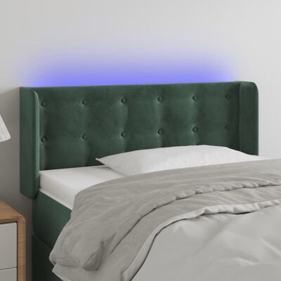 vidaXL Bettkopfteil mit LED - Dunkelgrüner Samt - 83x16x78/88 cm vidaXL Bettkopfteil mit LED - Dunkelgrüner Samt - 83x16x78/88 cm