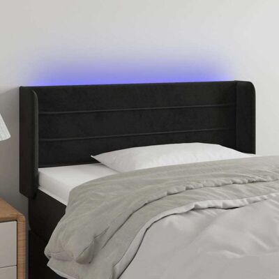 vidaXL Schwarzes Samt LED-Kopfteil - Kopfteil vidaXL Schwarzes Samt LED-Kopfteil - Kopfteil