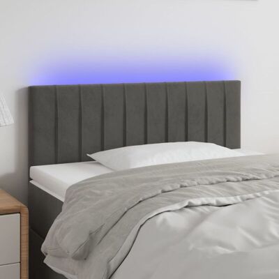 vidaXL LED-Kopfteil Dunkelgrau Samt Velours - Kopfteil - Bettrahmenzubehör vidaXL LED-Kopfteil Dunkelgrau Samt Velours - Kopfteil - Bettrahmenzubehör