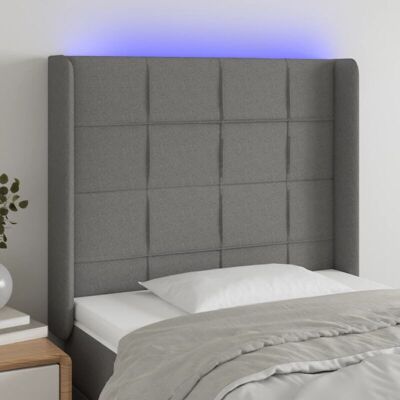 Maisonchic Modell 83x16x118/128 cm Dunkelgraues Kopfteil mit LED Maisonchic Modell 83x16x118/128 cm Dunkelgraues Kopfteil mit LED