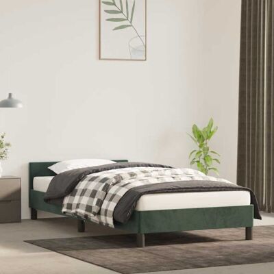 vidaXL Bettgestell mit Kopfteil - Dunkelgrün - 80x200 cm - Bettart vidaXL Bettgestell mit Kopfteil - Dunkelgrün - 80x200 cm - Bettart