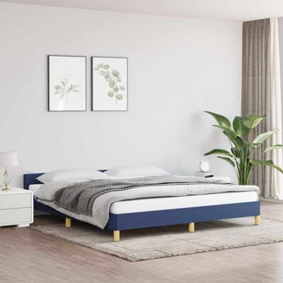 Bettgestell Mit Kopfteil Ohne Matratze Blau 160x200 Cm Stoff Vidaxl Bettgestell Mit Kopfteil Ohne Matratze Blau 160x200 Cm Stoff Vidaxl