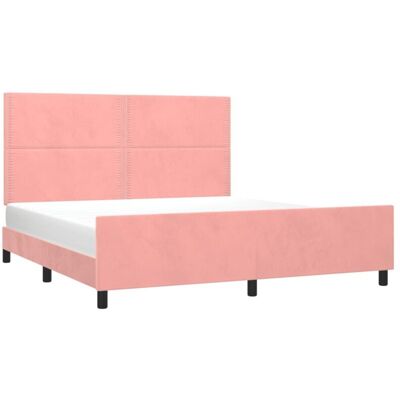 vidaXL Bettgestell Rosa 160x200cm mit Kopfteil - Bettgestell vidaXL Bettgestell Rosa 160x200cm mit Kopfteil - Bettgestell