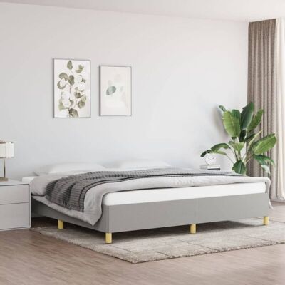 Bettgestell Ohne Matratze Hellgrau 200x200 Cm Stoff Vidaxl Bettgestell Ohne Matratze Hellgrau 200x200 Cm Stoff Vidaxl