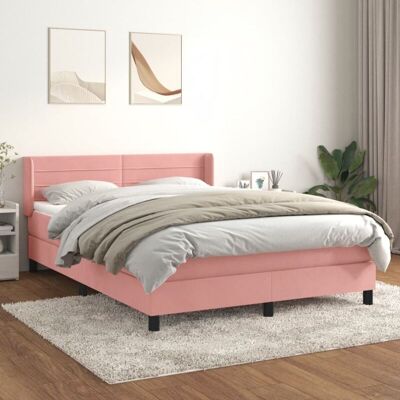 vidaXL Rosa Samtbett mit Taschenfederkern - Bett vidaXL Rosa Samtbett mit Taschenfederkern - Bett
