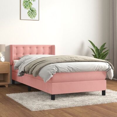 VIDAXL Rosa Samtbettbett mit Matratze - Bett VIDAXL Rosa Samtbettbett mit Matratze - Bett
