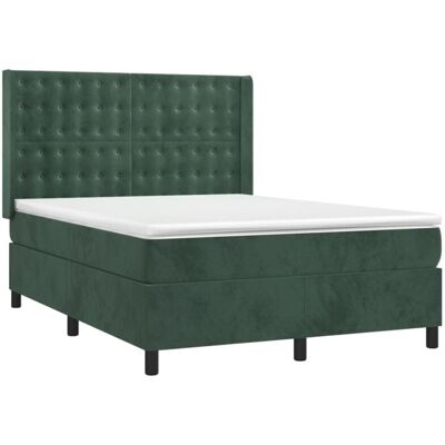 VidaXL Bett mit Matratze und LED - Dunkelgrün - Bett mit Matratze und LED VidaXL Bett mit Matratze und LED - Dunkelgrün - Bett mit Matratze und LED