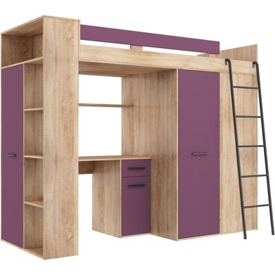 BIM FURNITURE Etagenbett Verana Rechts Sonoma Eiche / Violett BIM FURNITURE Etagenbett Verana Rechts Sonoma Eiche / Violett