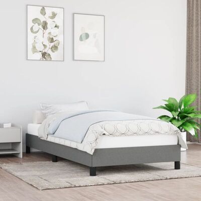 vidaXL Bettgestell Dunkelgrau 100x200 cm Stoff - Bed Frame vidaXL Bettgestell Dunkelgrau 100x200 cm Stoff - Bed Frame