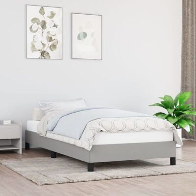 vidaXL Bettgestell Hellgrau 100x200 cm Stoff - Bettgestell vidaXL Bettgestell Hellgrau 100x200 cm Stoff - Bettgestell