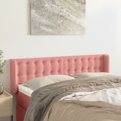 vidaXL Kopfteil mit Ohren Pink Samt 147x16x78/88 cm - Headboard vidaXL Kopfteil mit Ohren Pink Samt 147x16x78/88 cm - Headboard