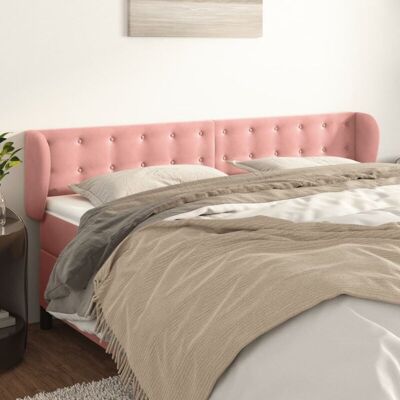 Kopfteil Mit Ohren Rosa 163x23x78/88 Cm Samt Vidaxl Kopfteil Mit Ohren Rosa 163x23x78/88 Cm Samt Vidaxl