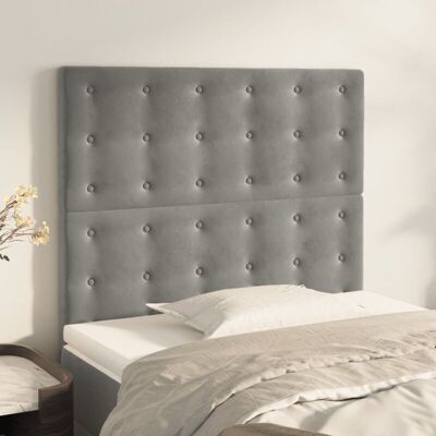 Kopfteile 2 Stk. Hellgrau 100x5x78/88 Cm Samt Vidaxl Kopfteile 2 Stk. Hellgrau 100x5x78/88 Cm Samt Vidaxl