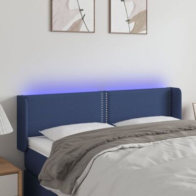 vidaXL Kopfteil mit LED - Blau - Höhenverstellbar, Langlebiger Stoff vidaXL Kopfteil mit LED - Blau - Höhenverstellbar, Langlebiger Stoff