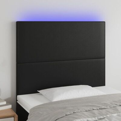 MAISONCHIC Kopfteil mit LED-Beleuchtung - Modernes schwarzes Kunstleder MAISONCHIC Kopfteil mit LED-Beleuchtung - Modernes schwarzes Kunstleder