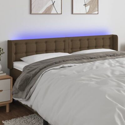 VidaXL Kopfteil mit LED - Dunkelbraun, 163x16x78/88 cm VidaXL Kopfteil mit LED - Dunkelbraun, 163x16x78/88 cm