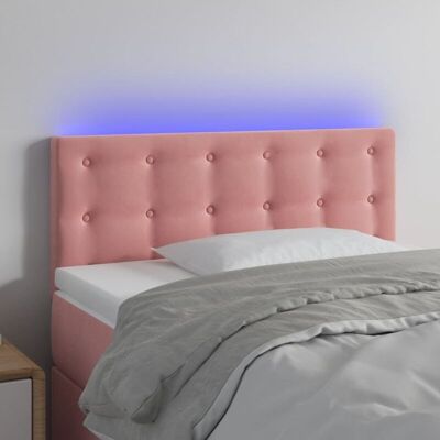 VIDAXL Kopfteil mit LED, Samtrosa 100x5x78/88 cm - Kopfteil mit LED VIDAXL Kopfteil mit LED, Samtrosa 100x5x78/88 cm - Kopfteil mit LED