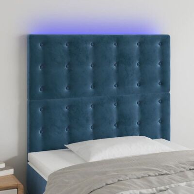Vidaxl - Dunkelblau Samt LED-Kopfteil - 100x5x118/128 cm - Kopfteil Vidaxl - Dunkelblau Samt LED-Kopfteil - 100x5x118/128 cm - Kopfteil
