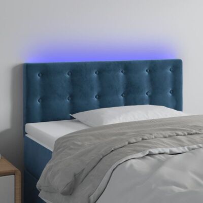 vidaXL Kopfteil mit LED - Dunkelblauer Samt - 100x5x78/88 cm vidaXL Kopfteil mit LED - Dunkelblauer Samt - 100x5x78/88 cm