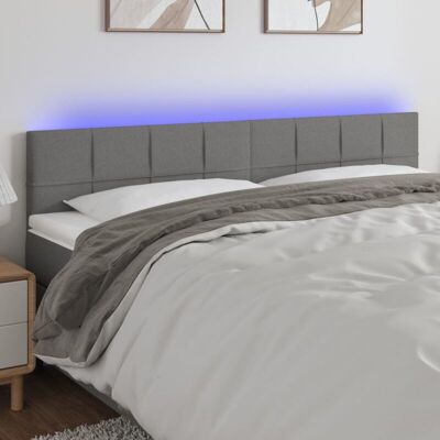 Led Kopfteil Dunkelgrau 160x5x78/88 Cm Stoff Vidaxl Led Kopfteil Dunkelgrau 160x5x78/88 Cm Stoff Vidaxl