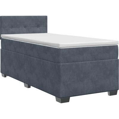Boxspringbett Mit Matratze Dunkelgrau 100 X 200 Cm Samt Vidaxl Boxspringbett Mit Matratze Dunkelgrau 100 X 200 Cm Samt Vidaxl