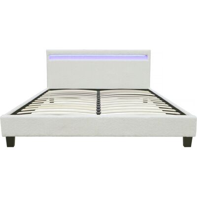 HABITAT ET JARDIN Doppelbett Aus Bouclé-stoff Mit Led "maria" 160 X 200 Cm - Creme HABITAT ET JARDIN Doppelbett Aus Bouclé-stoff Mit Led "maria" 160 X 200 Cm - Creme