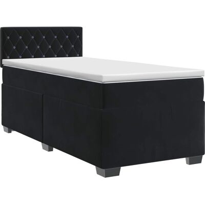 Boxspringbett Mit Matratze Schwarz 100 X 200 Cm Samt Vidaxl Boxspringbett Mit Matratze Schwarz 100 X 200 Cm Samt Vidaxl