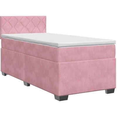 Boxspringbett Mit Matratze Mit Kopfteil Rosa 100 X 200 Cm Samt Vidaxl Boxspringbett Mit Matratze Mit Kopfteil Rosa 100 X 200 Cm Samt Vidaxl