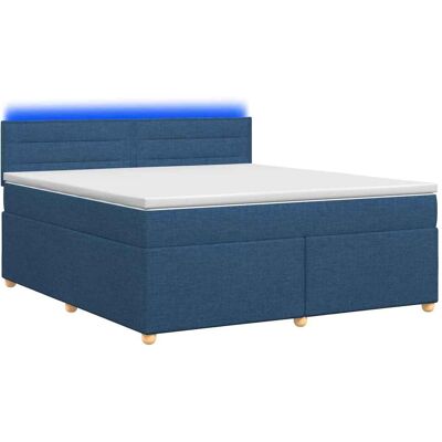 Boxspringbett Mit Matratze Mit Kopfteil Blau 140 X 190 Cm Stoff Vidaxl Boxspringbett Mit Matratze Mit Kopfteil Blau 140 X 190 Cm Stoff Vidaxl