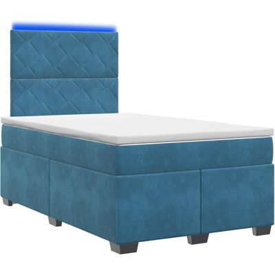 Boxspringbett Mit Matratze Mit Kopfteil Blau 120 X 200 Cm Samt Vidaxl Boxspringbett Mit Matratze Mit Kopfteil Blau 120 X 200 Cm Samt Vidaxl