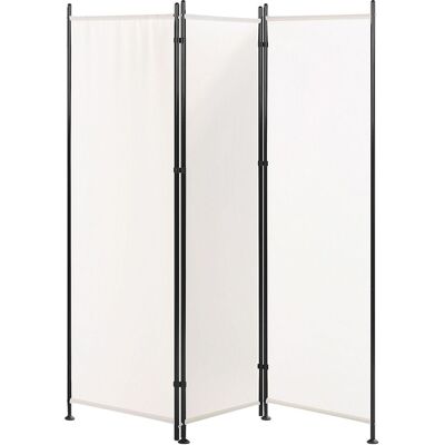 BELIANI Paravent Weiß 161 X 170 Cm 3-teiliges Aus Polyester Und Stahl Wohnzimmer Schlafzimmer Innen- Und Außenbereich Elegant Modern BELIANI Paravent Weiß 161 X 170 Cm 3-teiliges Aus Polyester Und Stahl Wohnzimmer Schlafzimmer Innen- Und Außenbereich Elegant Modern