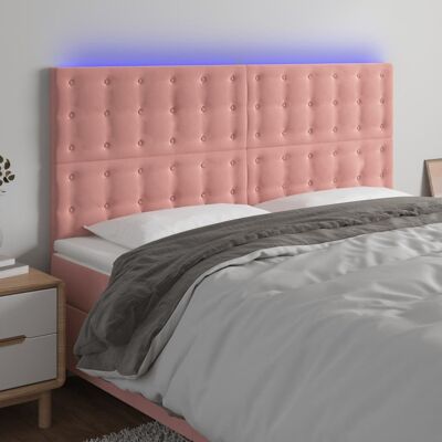 vidaXL Rosa Samt LED-Kopfteil - Kopfteil vidaXL Rosa Samt LED-Kopfteil - Kopfteil
