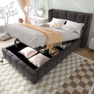 SANS MARQUE Polsterbett – 213x98x101,5 Cm – 34 Kg – Aus Stoff – Platzsparende Lösung – Stabiles Gestell – Komfortables Design – Verbreiterte Kopfteilseiten SANS MARQUE Polsterbett – 213x98x101,5 Cm – 34 Kg – Aus Stoff – Platzsparende Lösung – Stabiles Gestell – Komfortables Design – Verbreiterte Kopfteilseiten