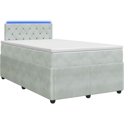Boxspringbett Mit Matratze Hellgrau 120 X 190 Cm Samt Vidaxl Boxspringbett Mit Matratze Hellgrau 120 X 190 Cm Samt Vidaxl