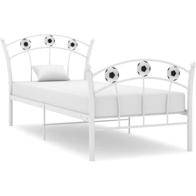 Einzelbett Mit Fußball-design Weiß Metall 90x200 Cm Vidaxl Einzelbett Mit Fußball-design Weiß Metall 90x200 Cm Vidaxl