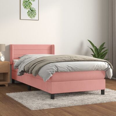 Vidaxl Rosa Samtbetttbett mit Verstellbarem Kopfteil - Bett Vidaxl Rosa Samtbetttbett mit Verstellbarem Kopfteil - Bett