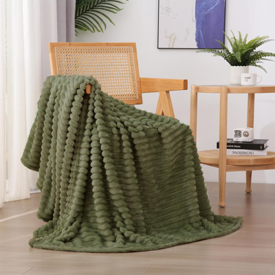 OEM Grüne Fleecedecke 152 X 203 Cm Für Sofa/bett, Ultraweiche Und Bequeme Gestreifte Mikrofaser-flanelldecke, Leicht Für Erwachsene, Frauen Und Mädchen OEM Grüne Fleecedecke 152 X 203 Cm Für Sofa/bett, Ultraweiche Und Bequeme Gestreifte Mikrofaser-flanelldecke, Leicht Für Erwachsene, Frauen Und Mädchen