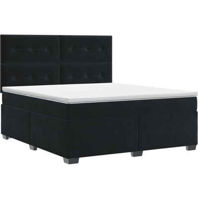 Boxspringbett Mit Matratze Schwarz 180 X 200 Cm Samt Vidaxl Boxspringbett Mit Matratze Schwarz 180 X 200 Cm Samt Vidaxl